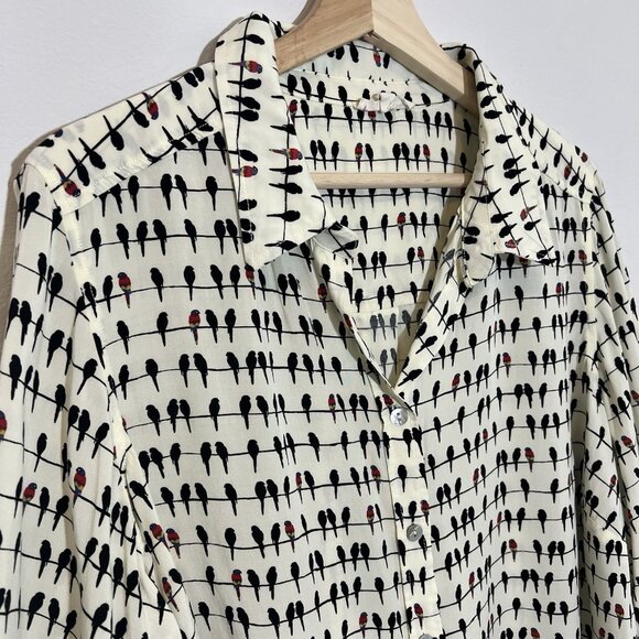 Jane and Delancey Women’s Blouse Birds Tab Sleeve Button Rayon Shirt Plus 1X - Picture 8 of 11